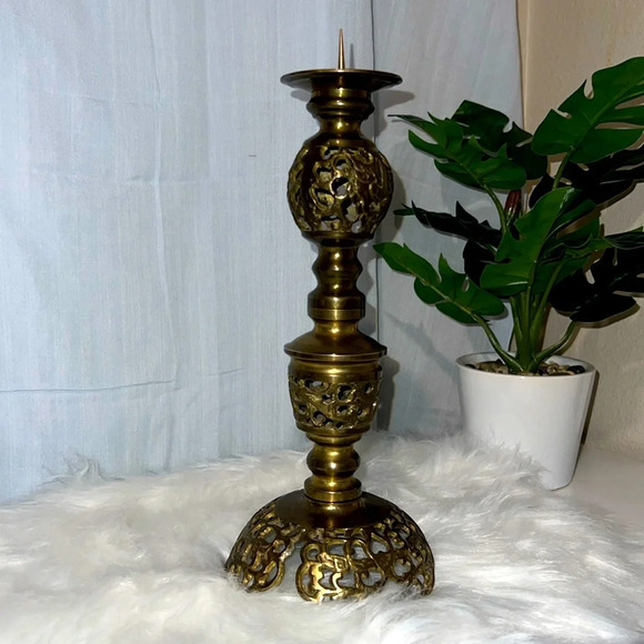Vintage Candle Stick Holder Asian - Picture 1 of 4